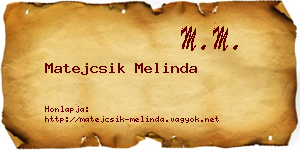 Matejcsik Melinda névjegykártya