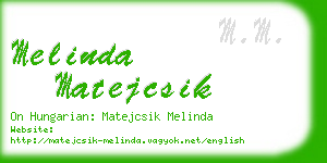 melinda matejcsik business card